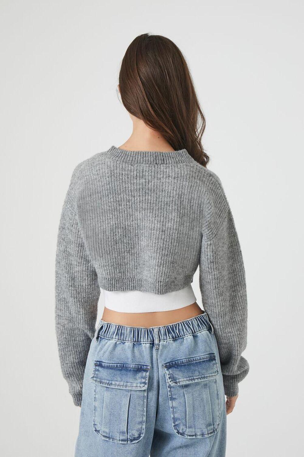 Cropped V-Neck Cardigan Sweater | Forever 21 Product Image