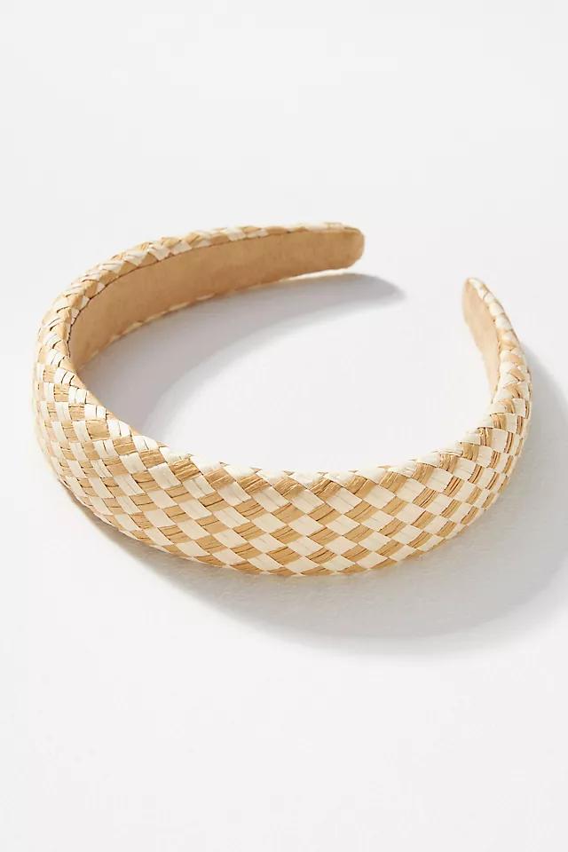 Raffia Houndstooth Puffy Headband Product Image