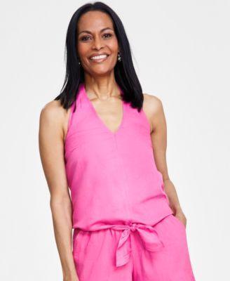 I.n.c. International Concepts Womens Tie-Front Halter Blouse, Created for Macys Product Image