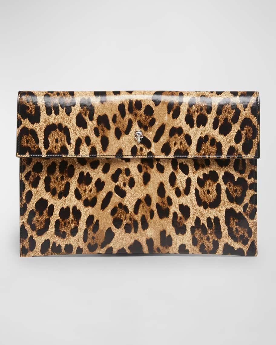 Envelope Leopard-Print Pouch Clutch Bag Product Image