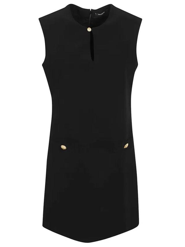 Sleeveless Crepe Minidress In Black Product Image