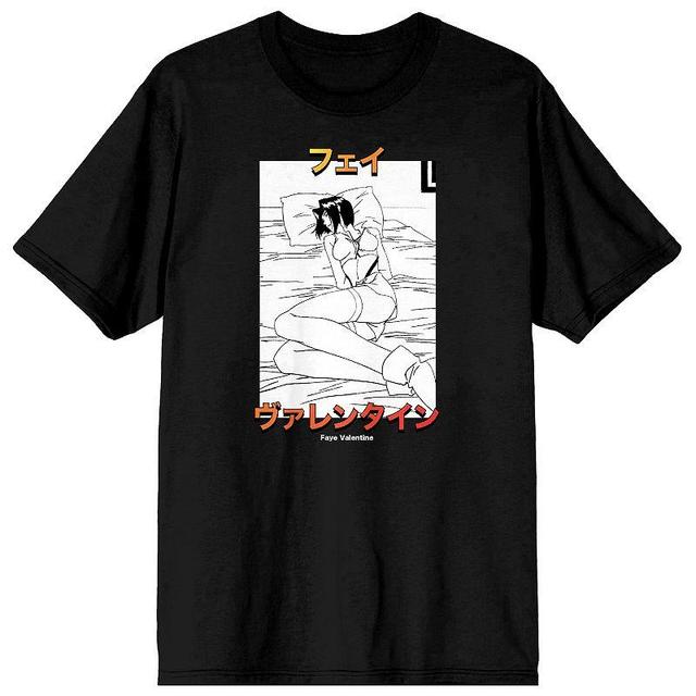 Mens Cowboy Bebop Faye Gradient Short Sleeve Graphic Tee Black Product Image