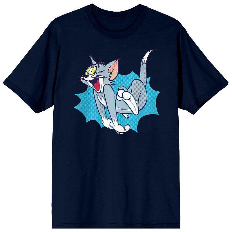 Mens Tom & Jerry Classic Cartoon Tee Blue Product Image