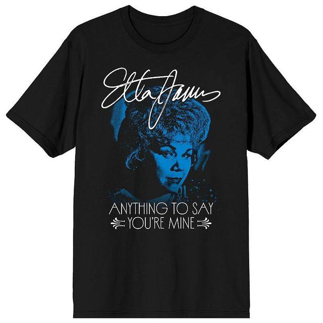 Mens Etta James Blue Tone Short Sleeve Graphic Tee Black Product Image