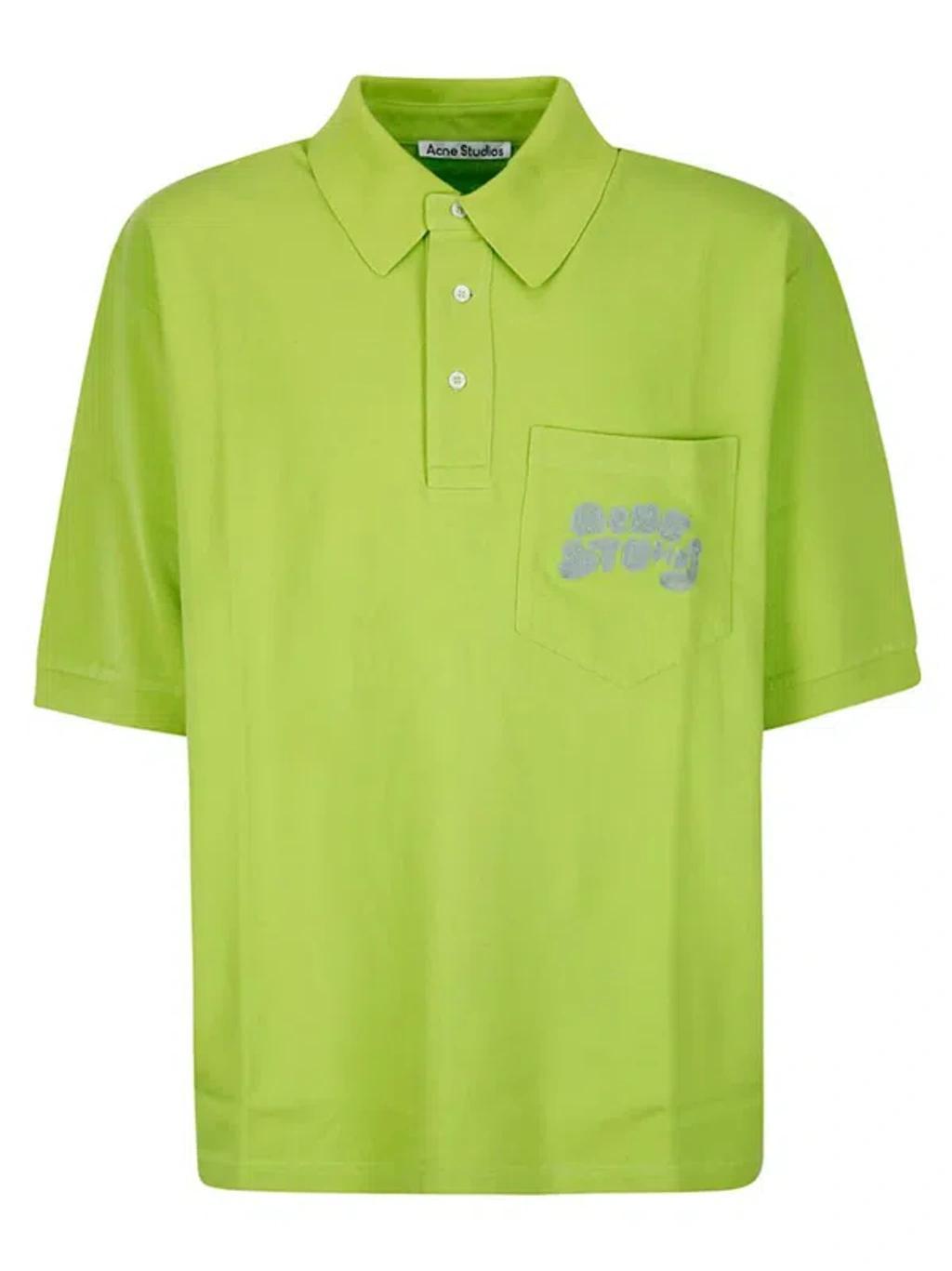 Logo Embroidered Polo Shirt In Light Green Product Image