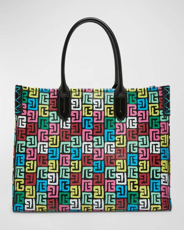 B Army Medium Shopper Tote Bag in Monogram Printed Leather Product Image