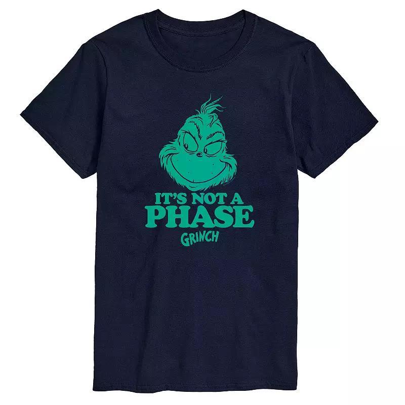 Big & Tall Dr. Seuss Grinch Its Not A Phase Graphic Tee, Mens Blue Product Image