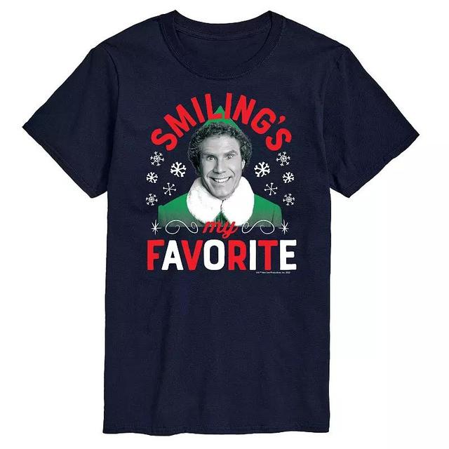 Mens Elf Smilings My Favorite Tee Blue Product Image