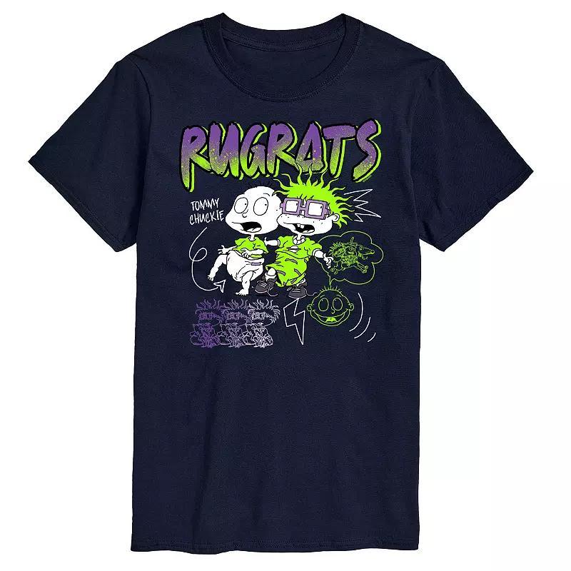 Big & Tall Rugrats Doodle Graphic Tee, Mens Blue Product Image