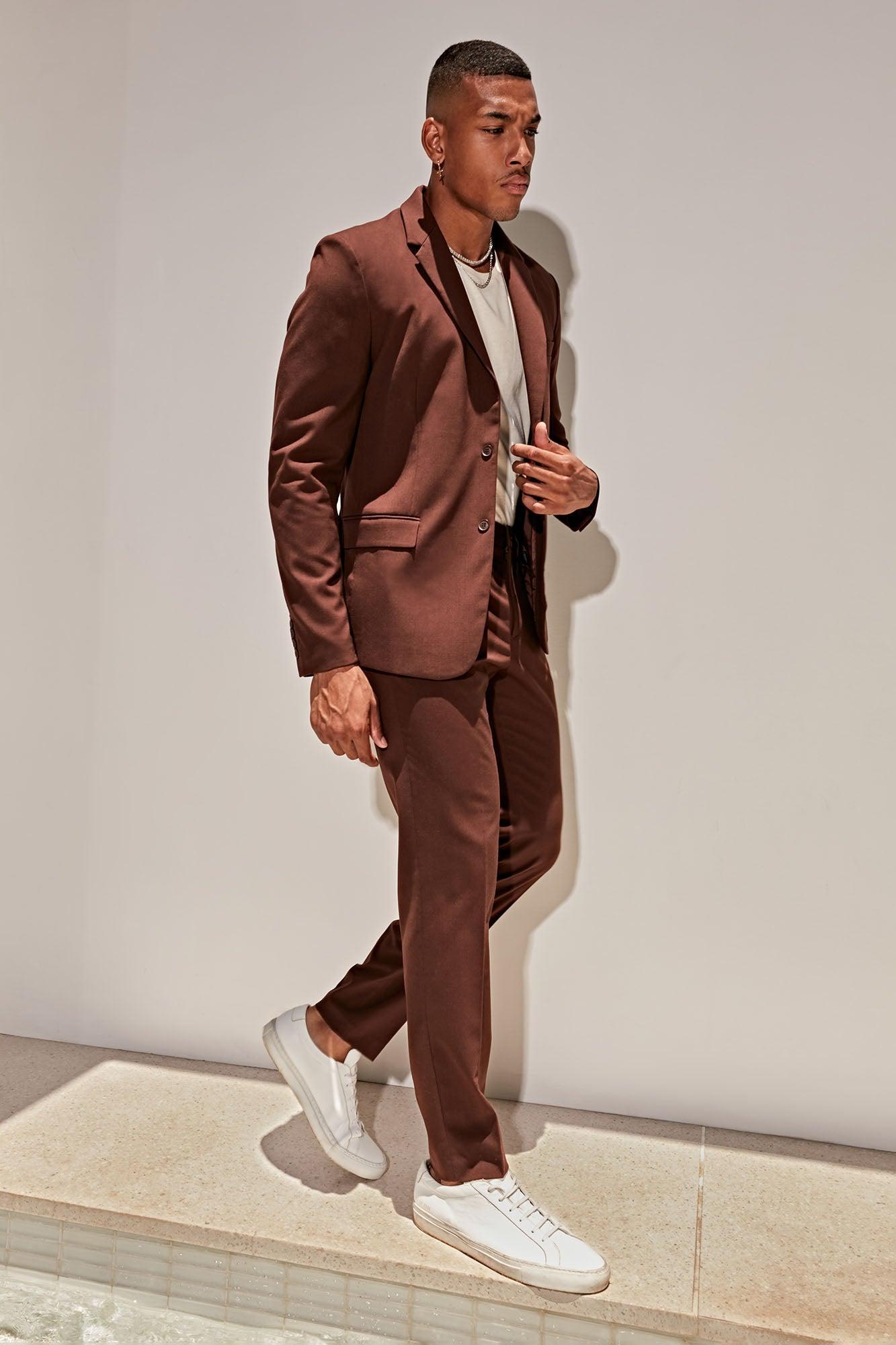 The Modern Stretch Suit Jacket - Brown Product Image