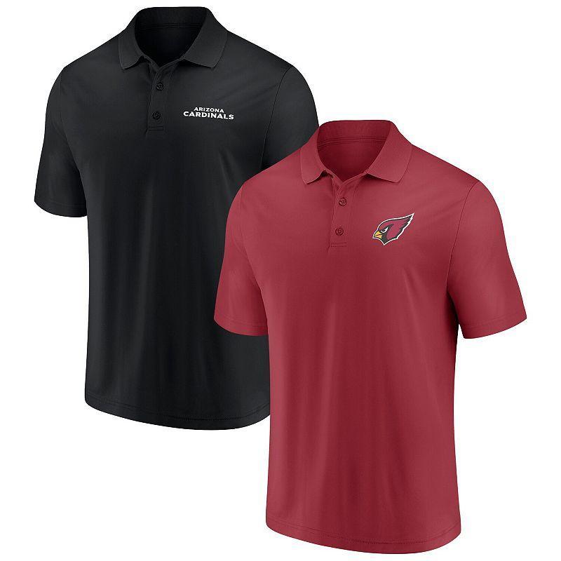 Mens Fanatics Branded Cardinal/Black Arizona Cardinals Dueling Two-Pack Polo Set Product Image