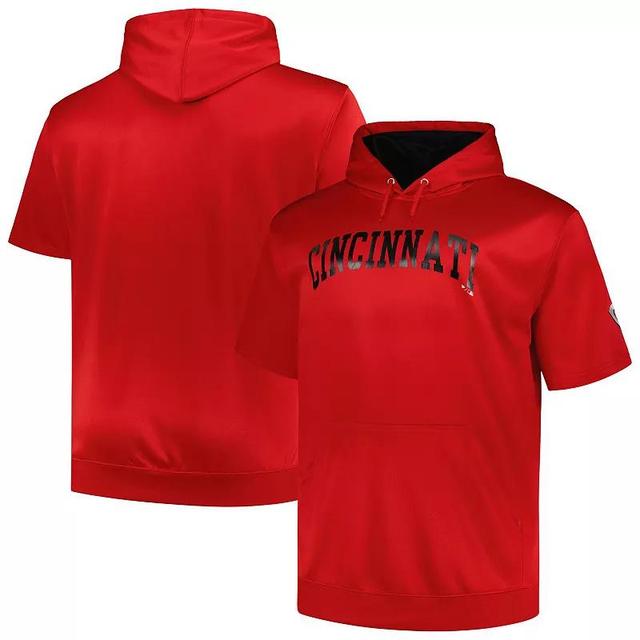 Mens Profile Red Cincinnati Reds Big & Tall Contrast Short Sleeve Pullover Hoodie Product Image