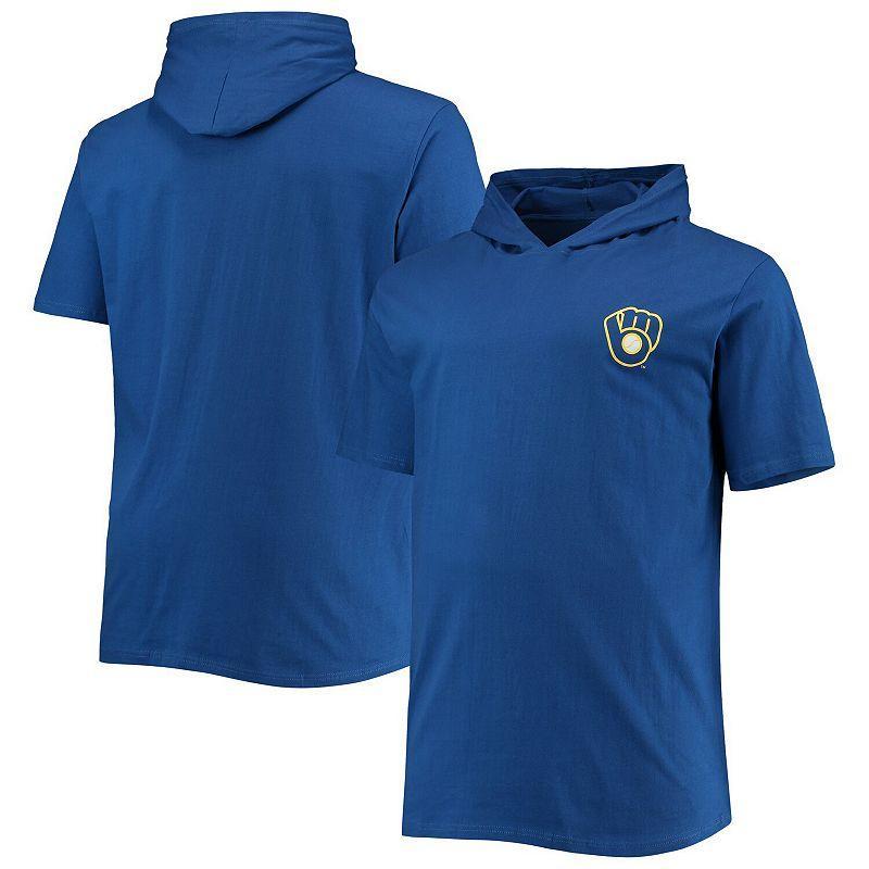 Mens Royal Milwaukee Brewers Big & Tall Jersey Short Sleeve Pullover Hoodie T-Shirt Product Image