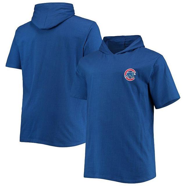 Mens Royal Chicago Cubs Big & Tall Jersey Short Sleeve Pullover Hoodie T-Shirt Blue Product Image