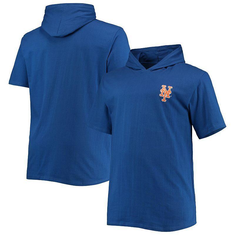 Mens Royal New York Mets Big & Tall Jersey Short Sleeve Pullover Hoodie T-Shirt Blue Product Image