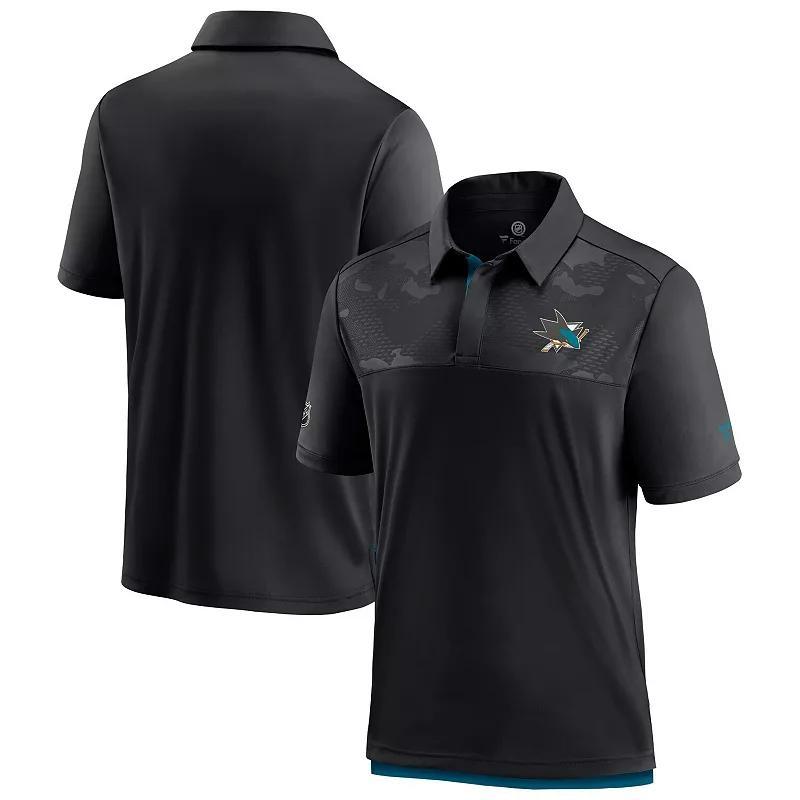 Fanatics Branded Mens San Jose Sharks Authentic Pro Locker Room Team Polo - Blck Product Image