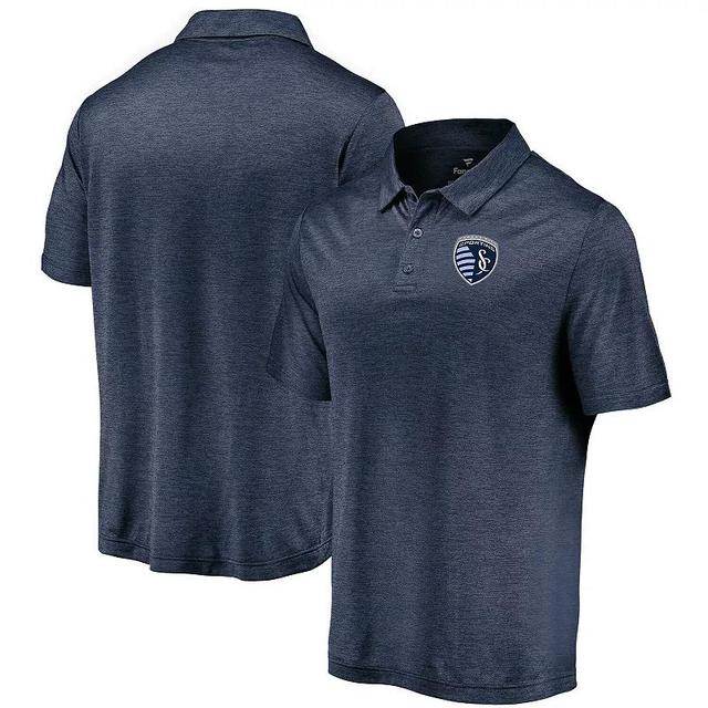 Fanatics Mens Navy Sporting Kansas City Poly Polo Shirt Product Image