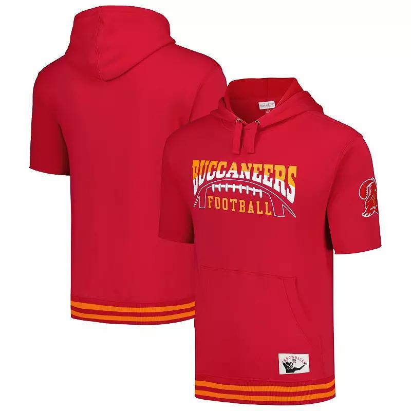 Mens Mitchell & Ness Tampa Bay Buccaneers Pre-Game Short Sleeve Pullover Hoodie Product Image