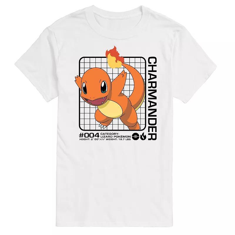 Mens Pokemon Charmander Stats Graphic Tee White Product Image