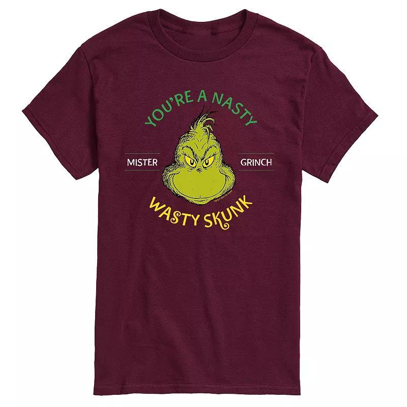 Mens Dr. Seuss The Grinch Youre A Nasty Wasty Skunk Tee Grey Product Image