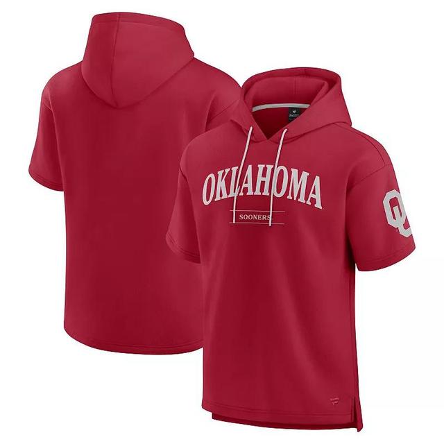 Mens Fanatics Crimson Oklahoma Sooners Ready Short Sleeve Pullover Hoodie Product Image