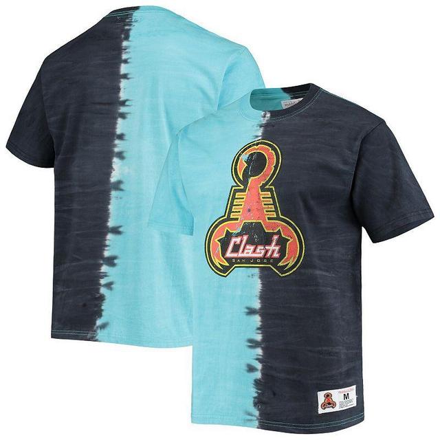 Mens Mitchell & Ness Blue San Jose Clash Vertical Tie-Dye Top Product Image