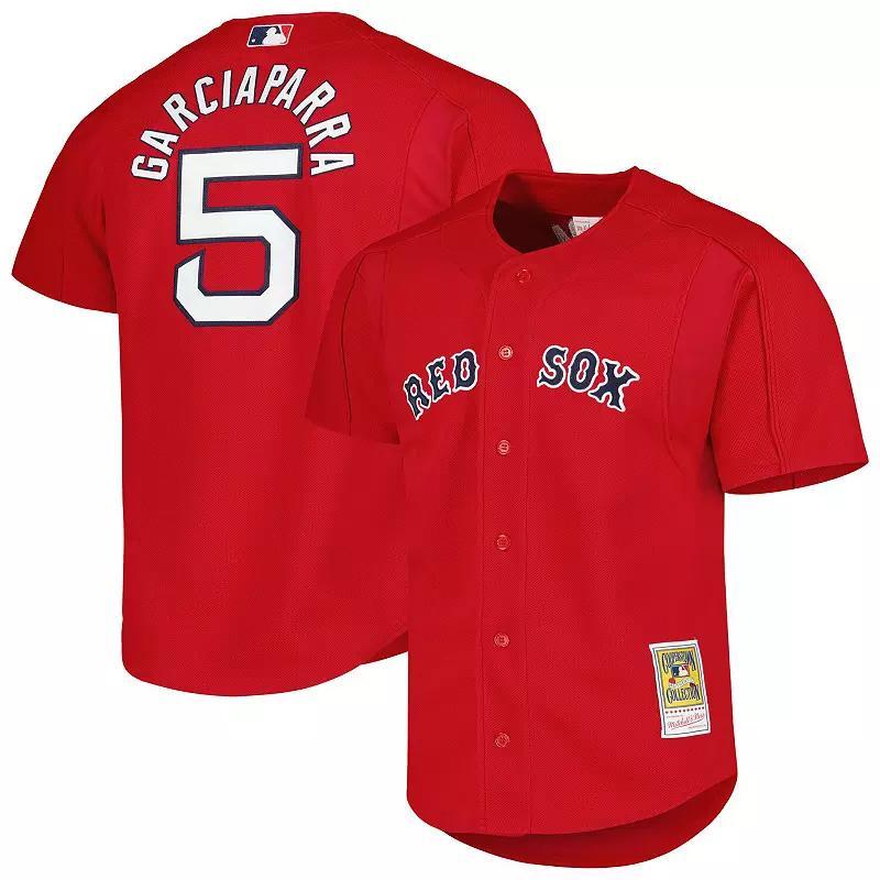 Mens Mitchell & Ness Nomar Garciaparra Boston Sox Cooperstown Collection Mesh Batting Practice Button-Up Jersey Product Image