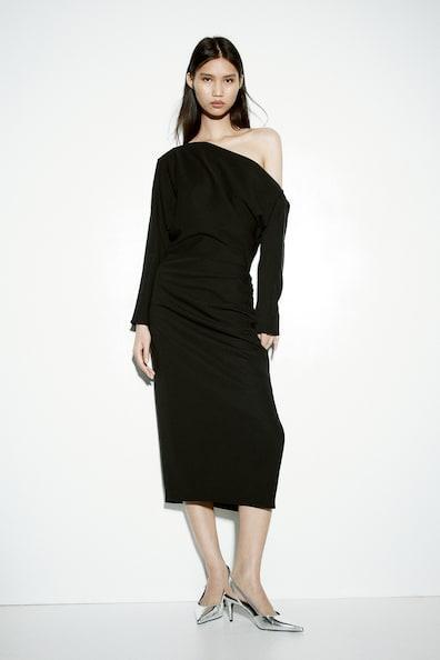 Draped One-Shoulder Dress Product Image