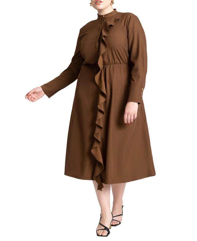 Eloquii Womens Cascade Midi Dress Product Image