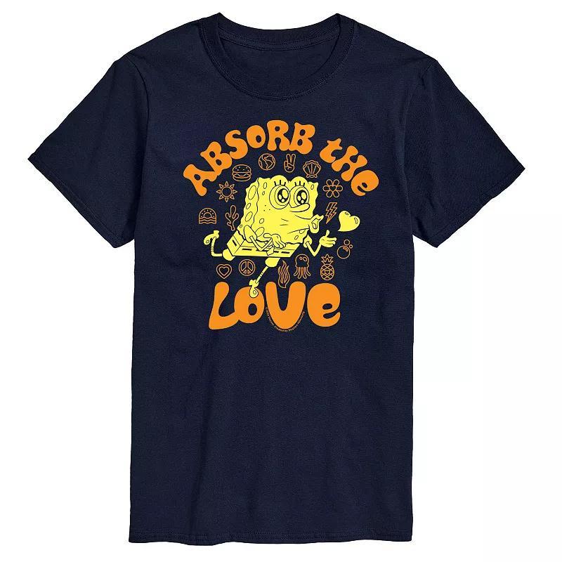 Mens SpongeBob SquarePants Absorb The Love Graphic Tee Blue Product Image