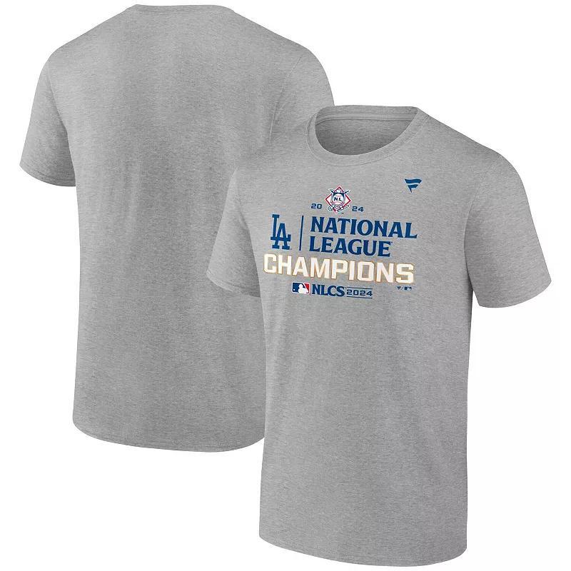 Mens Fanatics Heather Gray Los Angeles Dodgers 2024 National League Champions Locker Room T-Shirt Product Image