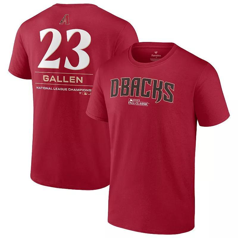 Mens Fanatics Branded Zac Gallen Arizona Diamondbacks 2023 World Series Name & Number T-Shirt Product Image