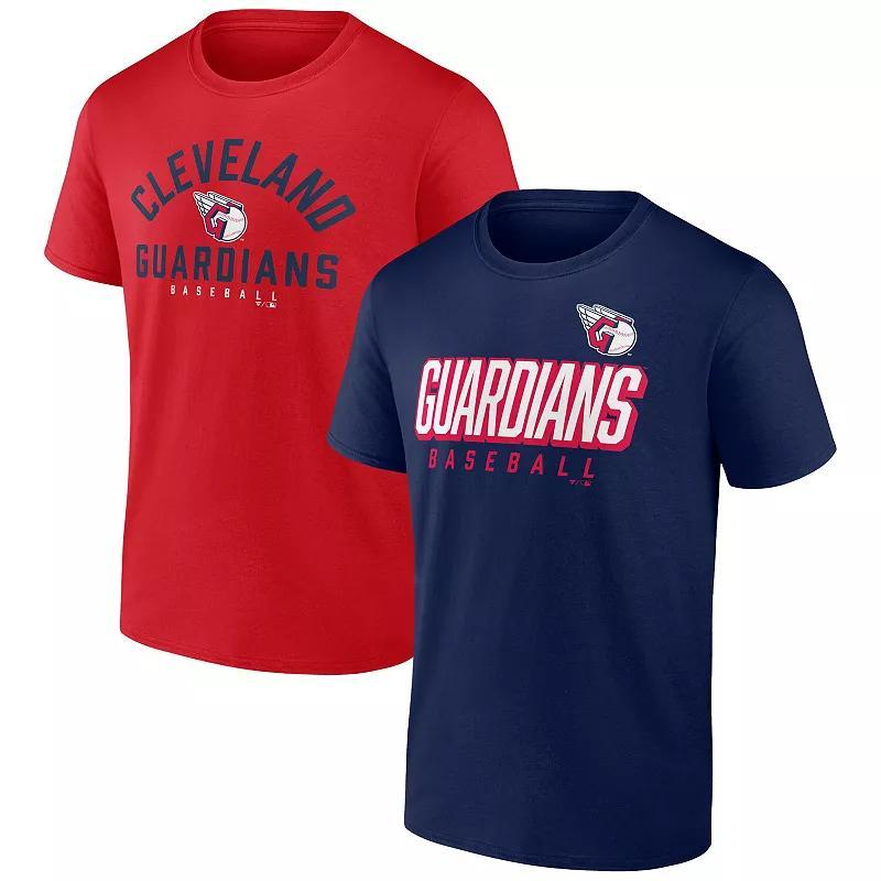 Mens Fanatics Branded Navy/Red Cleveland Guardians Player Pack T-Shirt Combo Set Blue Product Image