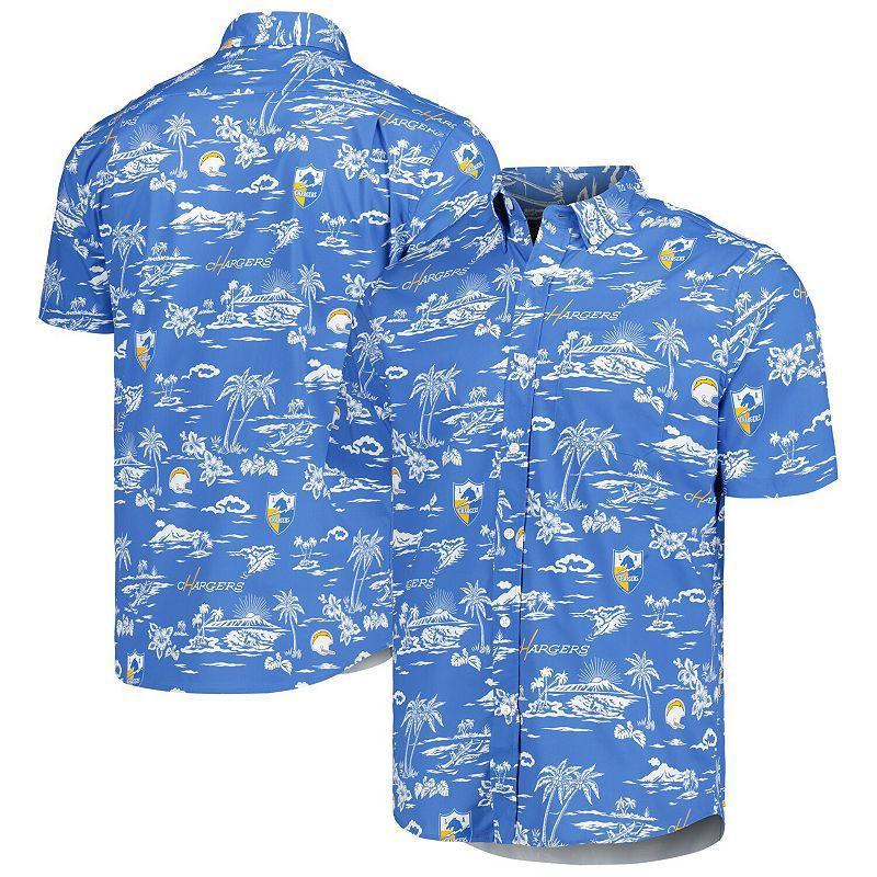 Mens Reyn Spooner Powder Blue Los Angeles Chargers Throwback KekaiPrint Button-Up Shirt Product Image