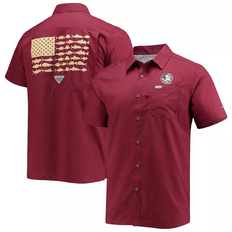 Mens Columbia PFG Garnet Florida State Seminoles Slack Tide Camp Button-Up Shirt Product Image