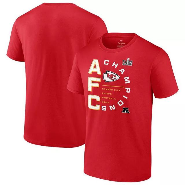 Mens Fanatics Red Kansas City Chiefs 2023 Afc Champions Right Side Draw T-shirt Product Image