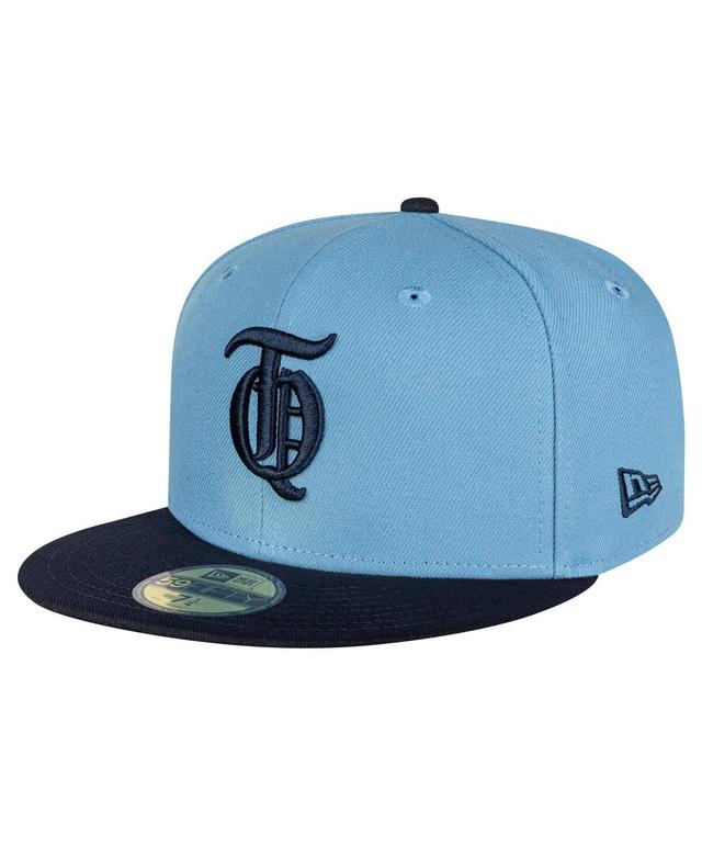 New Era Mens Light Blue Tigres de Quintana Roo Mexico League On Field 59FIFTY Fitted Hat - Light Blue, Navy Product Image