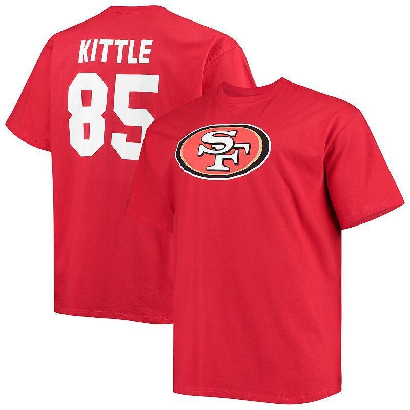 Mens Fanatics Branded George Kittle Scarlet San Francisco 49ers Big & Tall Player Name & Number T-Shirt Product Image