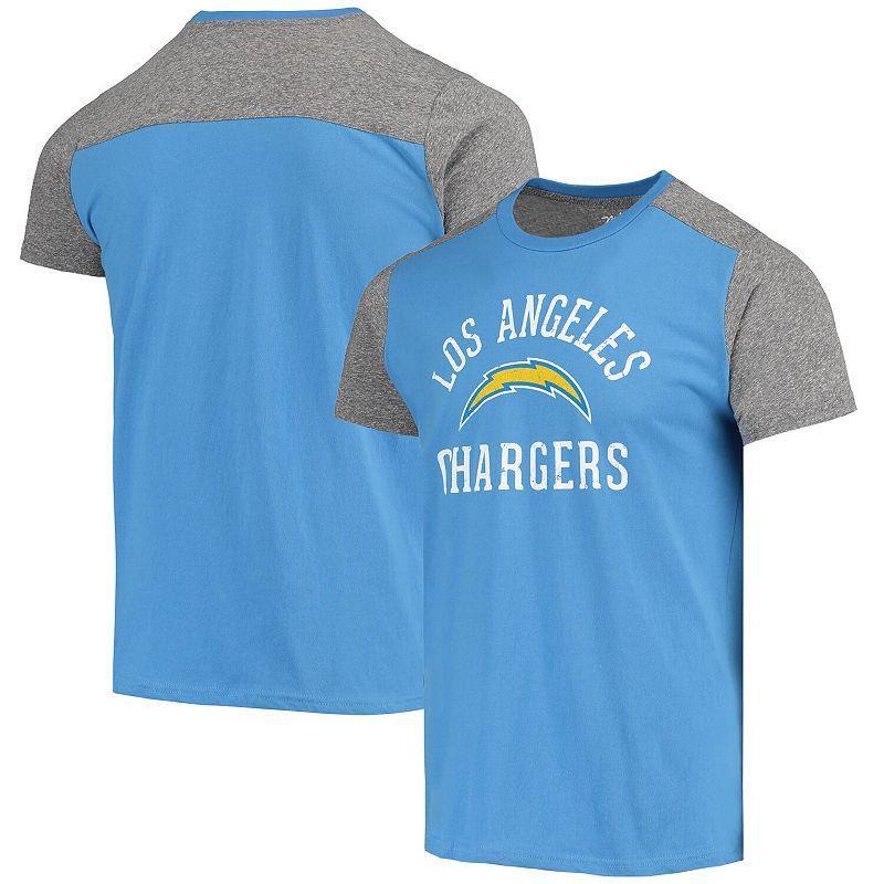 Mens Majestic Threads Powder Blue/Gray Los Angeles Chargers Field Goal Slub T-Shirt Product Image