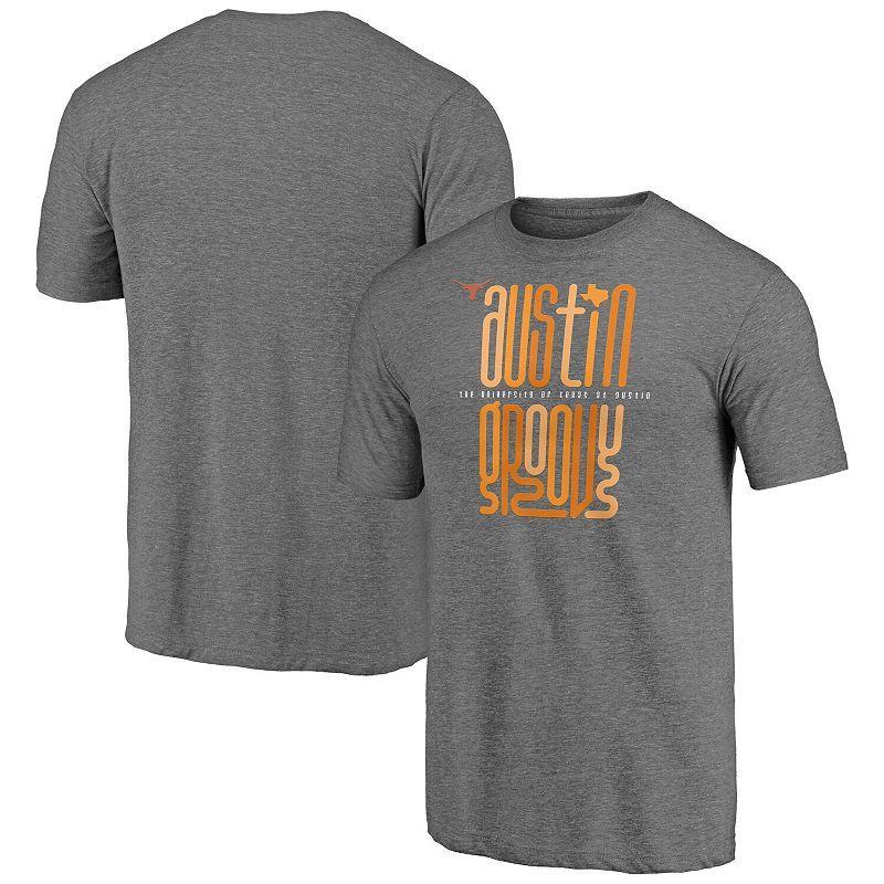 Mens Fanatics Branded Heathered Gray Texas Longhorns Hometown Collection Groovy Tri-Blend T-Shirt Product Image