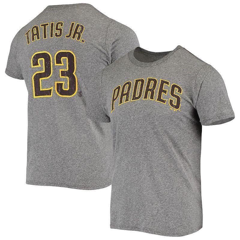 Mens Fernando Tatis Jr. Heathered Gray San Diego Padres Name and Number Tri-Blend T-shirt Product Image