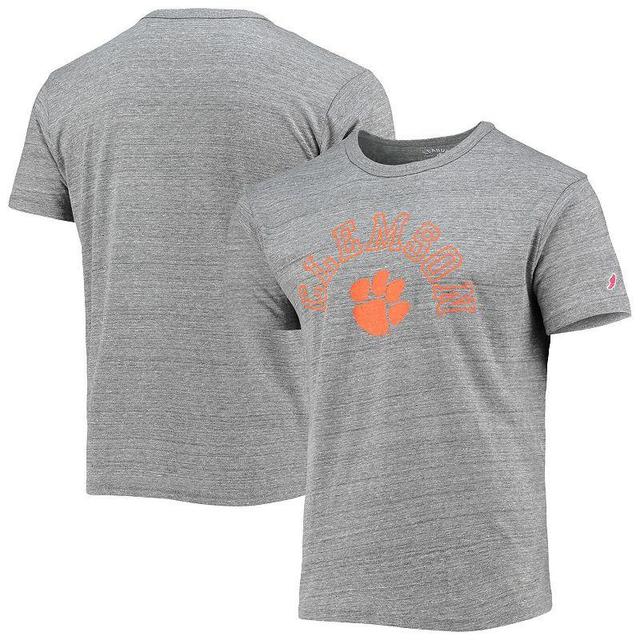 Mens League Collegiate Wear Heathered Gray Clemson Tigers Tide Seal Nuevo Victory Falls Tri-Blend T-Shirt Product Image