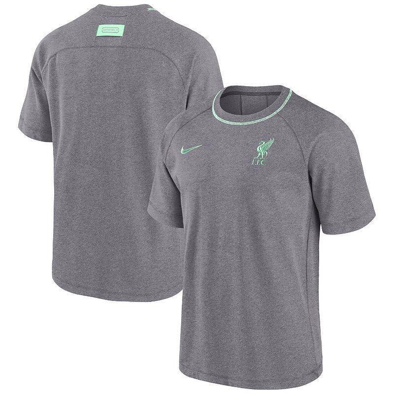 Mens Nike Heather Charcoal Liverpool Travel Raglan T-Shirt Grey Product Image