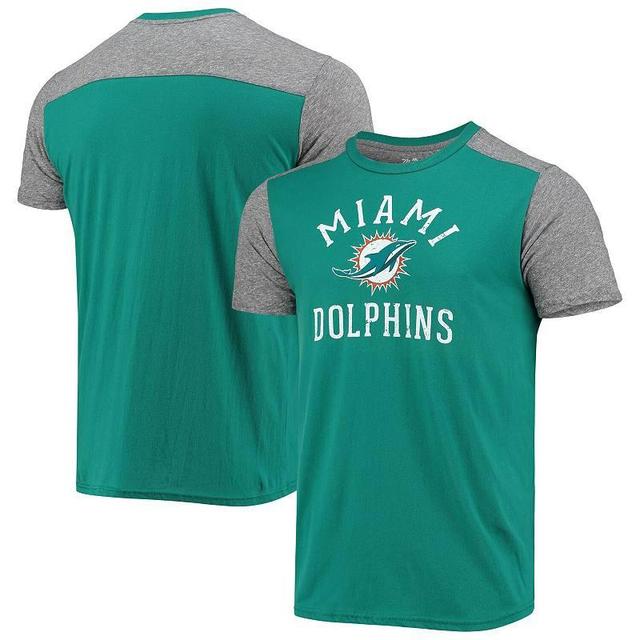 Mens Majestic Threads Aqua/Gray Miami Dolphins Field Goal Slub T-Shirt Turquoise A Product Image