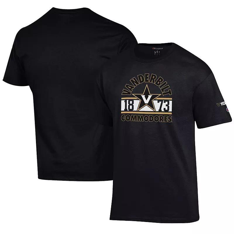 Mens Champion Black Vanderbilt Commodores 150th Anniversary 1873 Jersey T-shirt Product Image