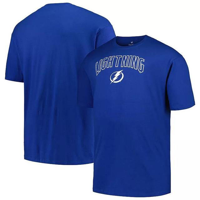 Mens Profile Blue Tampa Bay Lightning Big & Tall Arch Over Logo T-Shirt Product Image