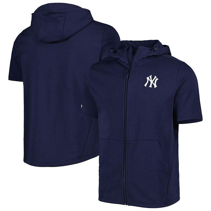 Mens Levelwear New York Yankees Recruit Full-Zip Short Sleeve Hoodie Blue Product Image