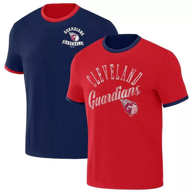 Mens Darius Rucker Collection by Fanatics Navy/Red Cleveland Guardians Two-Way Ringer Reversible T-Shirt Grd Blue Product Image