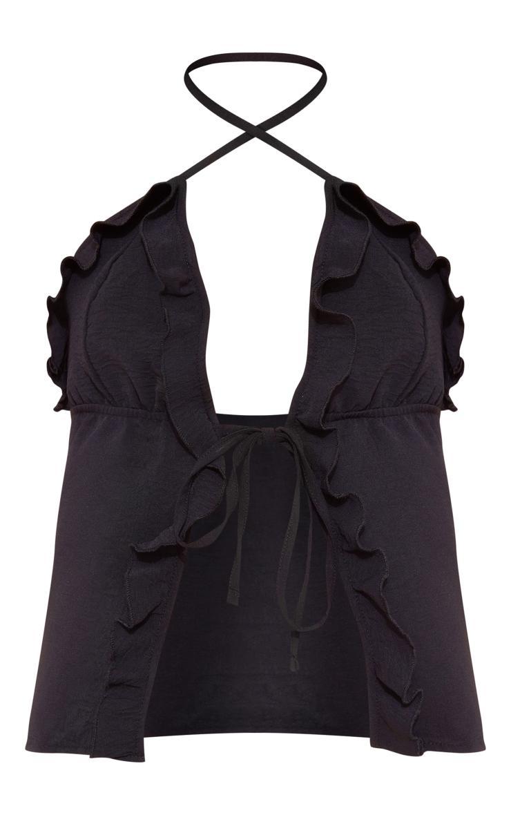 Tall Black Frill Detail Cami Top Product Image