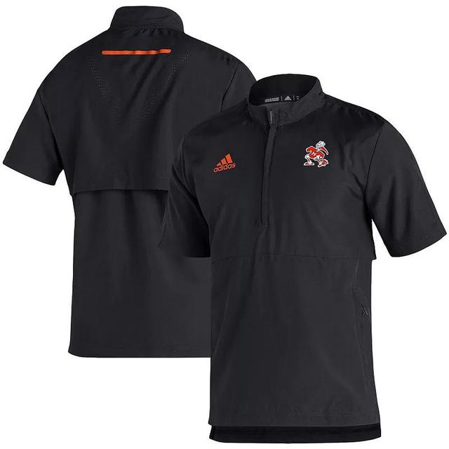 Mens adidas Scarlet Nebraska Huskers 2021 Sideline AEROREADY Short Sleeve Quarter-Zip Jacket Product Image